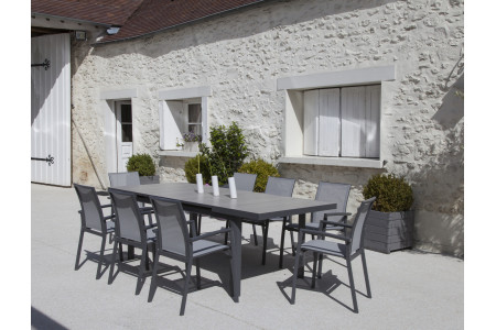 SET TREFLE 1 TABLE   6 FAUTEUILS TREFLE